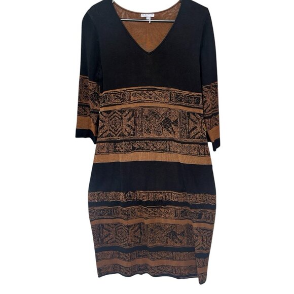 Peruvian Connection Black and Brown Dress - Picture 2 of 5